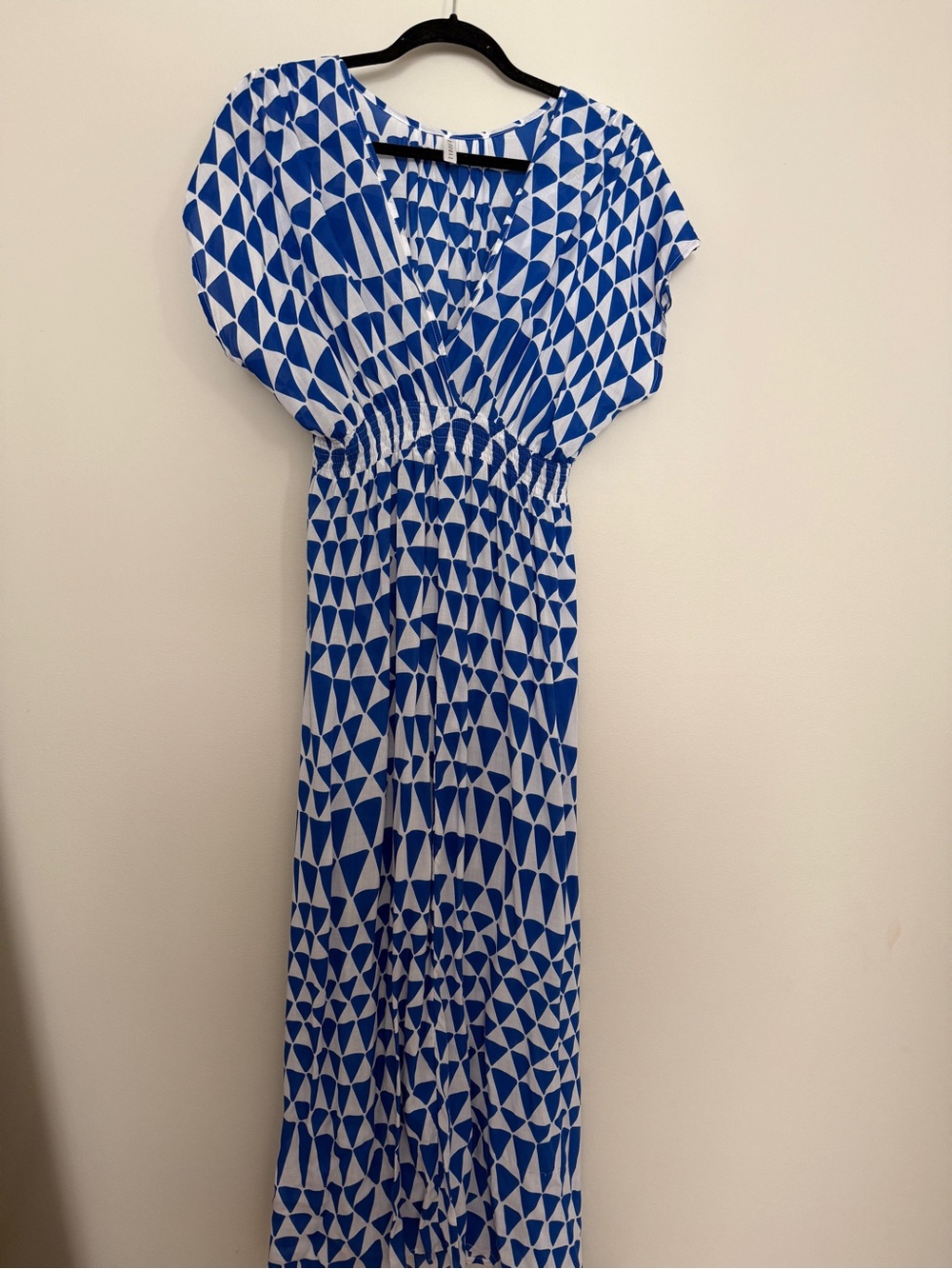 From Martha’s Vineyard! Blue & White Geometric Maxi Dress - Women